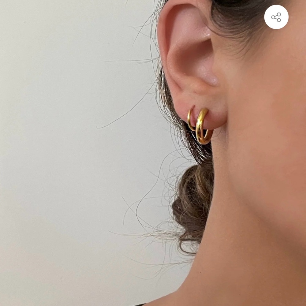 Minimal Gold Double Hoop Earrings - Women Jewelry
